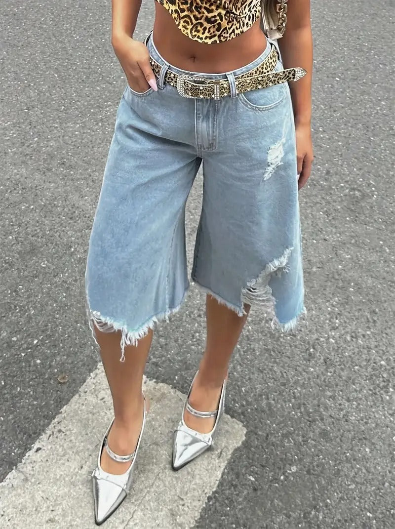 Damen-Kurze Hose mit Weitem Schnitt