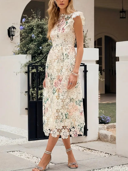 Damen-Spitzenkleid mit Blumenmuster