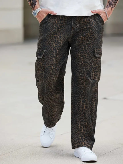 Herren-Cargohose im Leopardenmuster