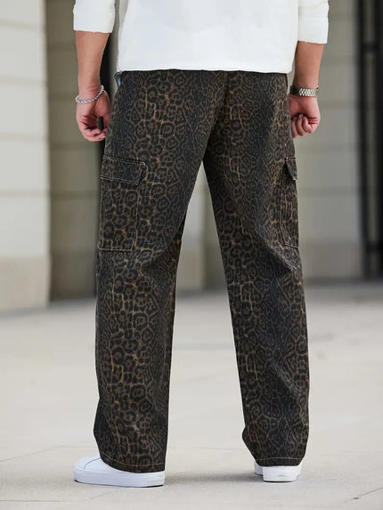 Herren-Cargohose im Leopardenmuster