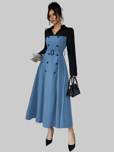 Women’s Two-Tone Midi Dress